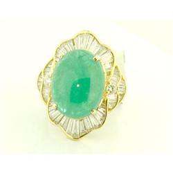 Vintage 13.50ct Muzo Emerald & Dia 18k Gold #1292127