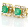 Image 1 : Vintage Emerald & Diamond 18k Earrings #1292128