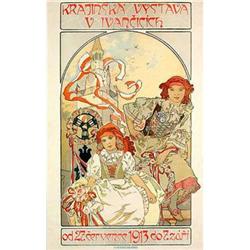 ORIGINAL MUCHA POSTER KRAJINSKA VYSTAVA 1912 #1292175