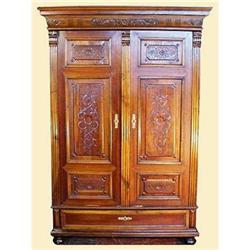 RENAISSANCE REVIVAL WALNUT ARMOIRE c.1900 #1292184
