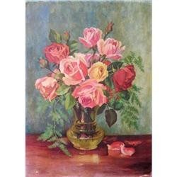 Famous Moise Kisling Oil Painting, "The Roses" #1292211