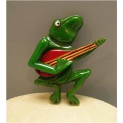 Bakelite Vintage Green and Red Banjo Playing #1292320