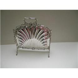Victorian Silver Plate Slim Folding Cake Basket#1292324