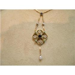 Victorian Suffragette Gold Pendant Necklace #1292328