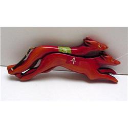 Bakelite Vintage Racing Greyhounds Brooch #1292348