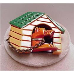 Bakelite Vintage Dog House Brooch #1292351