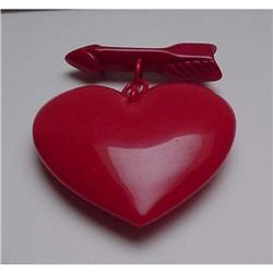 Bakelite Heart with Arrow Pin #1292353