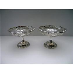 English Sterling Silver Pierced Pair of Tazzas #1292363
