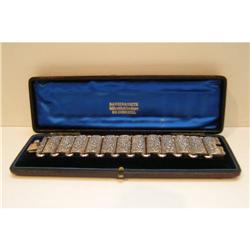 Victorian Sterling Etched Wide Link Bracelet #1292371