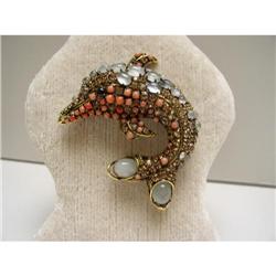 Iradj Moini Dolphin Brooch-Semi Precious Stones#1292373