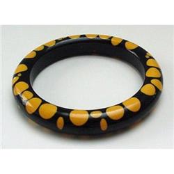 Bakelite Vintage Black Bangle with Random #1292379