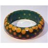 Image 1 : Bakelite Wide Green and Yellow Random Dot #1292382