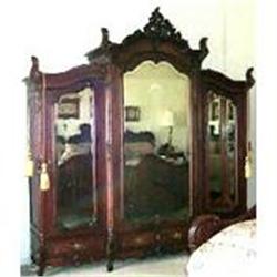 19th Century Rosewood Triple Hand Carved #1292390