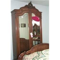 19th Century Walnut Hand Carved Armoire #1292393