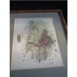Artist signed and hand-colored lithograph by #1292443