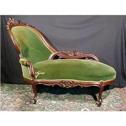 Antique Carved Walnut Victorian Recamier Chaise#1292495