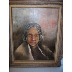 signed by Karen Gorman, portrait of an Indian #1292509