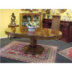 ENGLISH BURR WALNUT BANQUET DINING TABLE #1292555