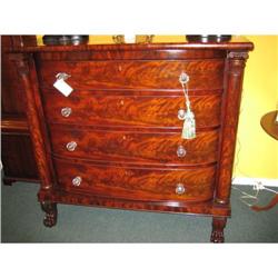 AMERICAN  MAHOGANY TRANSITIONAL BOWFRONT CHEST #1292561