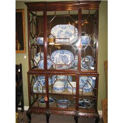 CHIPPENDALE STYLE ENGLISH DOUBLE DISPLAY/CHINA #1292562