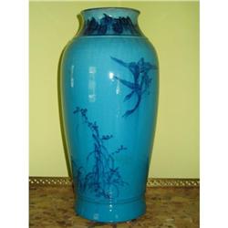 KOSHISHI JAPANESE SIGNED STUDIO TURQUOISE  VASE#1292564