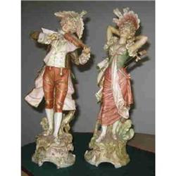 Royal Dux Figurines. Pair. Musicians. #1292607