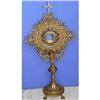 Image 1 : Rare Jeweled Enamel Bronze Monstrance Cross #1292675