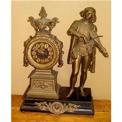 Rare 19c Ansonia Figural Clock Violin Violinist#1292684