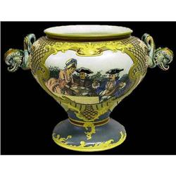 Monumental Mettlach Dolphin 2 Handle Vase #1292685