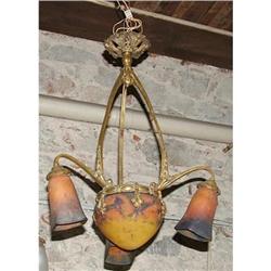 Muller Freres Signed Glass Chandelier #1292714