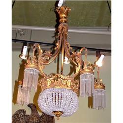French  bronze and crystal Chandelier  #1292766