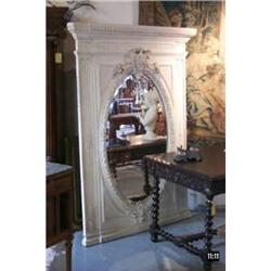 Louis XVI Beveled Mirror with White Finish #1292776