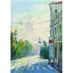 Impressionism oil "Chistoprudnyj Boulevard" #1299591