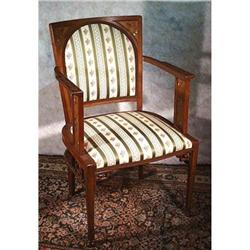 AESTHETIC MOVEMENT INLAY ARM CHAIR c.1900 F020 #1299801