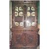 Image 1 : Antique Carved Oak Cabinet Bookcase Cupboard #1299896