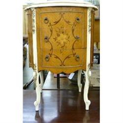 Rare Pair of Round Marble Top Nightstands #1299933