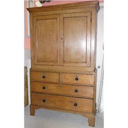 ANTIQUE PINE LINEN PRESS CUPBOARD CABINET #1299942