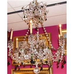 ANTIQUE BI-COLORED CRYSTAL CHANDELIER #1299946