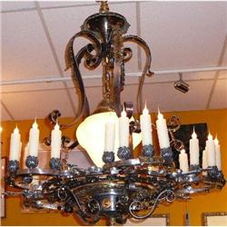 Antique  Iron and Bronze Chandelier #1299955