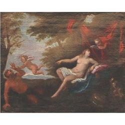 Venus Cherubs and Satyr, Italian School 18th C #1300077