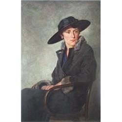 Portrait of an Elegant Lady in black , #1300100