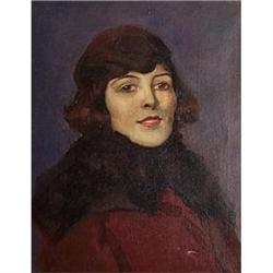 Portrait of an Elegant Lady in a Wide-brimmed #1300188