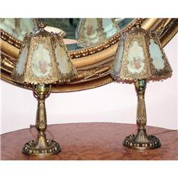 French  Table lamps  etched and painted  #1300450