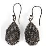 Image 2 : Diamond and blackened silver drop earrings