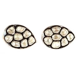 Diamond and vermeil silver earrings