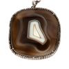 Image 1 : Agate, diamond and blackened silver pendant and chain