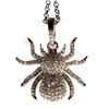 Image 1 : Diamond, ruby and blackened silver pendant and chain