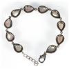 Image 4 : Labradorite, diamond and blackened silver bracelet