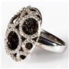 Image 2 : Diamond, black diamond and 18k white gold ring