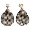 Image 1 : Diamond, blackened silver, 18k gold earrings